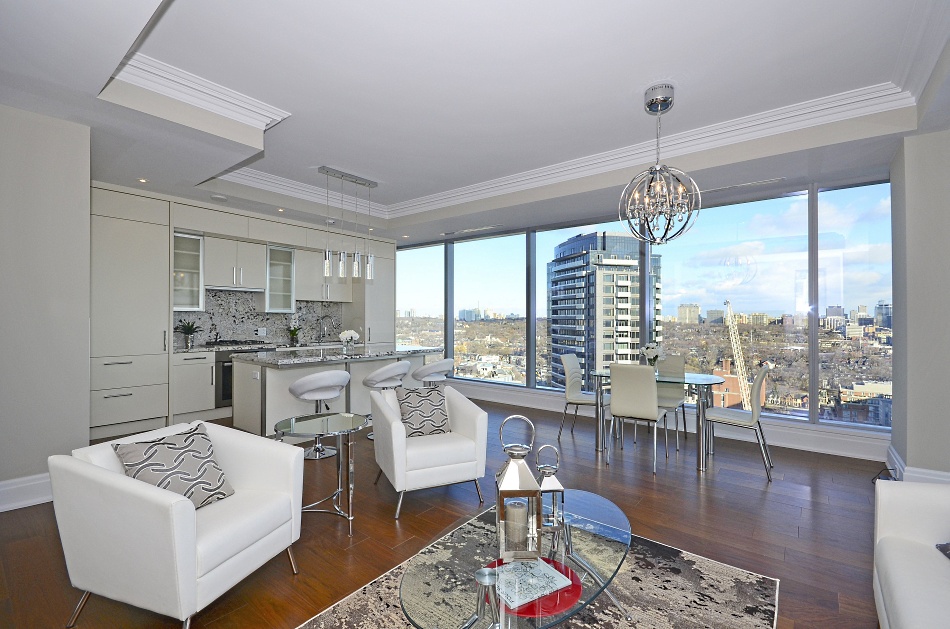 The Four Seasons Residences living room with view